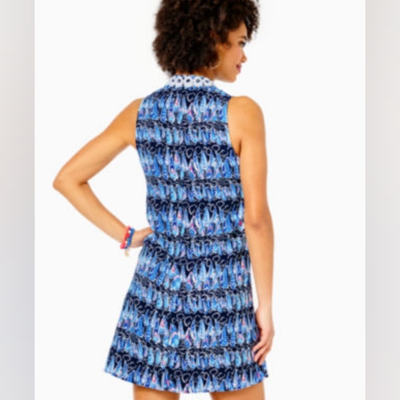 NWT Lilly Pulitzer Jane Shift Dress - Low Tide Navy Sails And Stripes - Picture 2 of 4